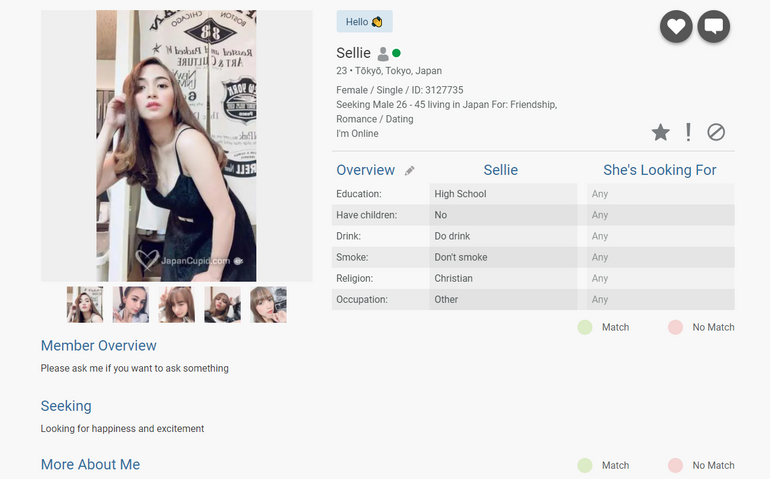 JapanCupid Profile quality