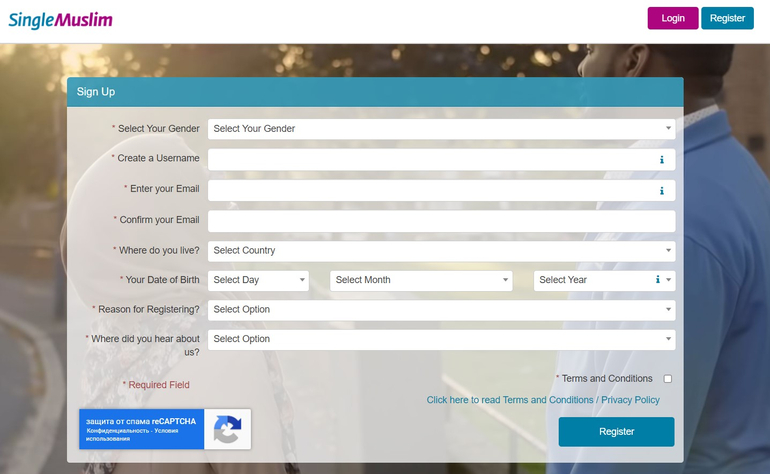 singlemuslim register