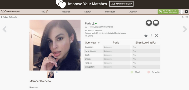 MexicanCupid Profile quality